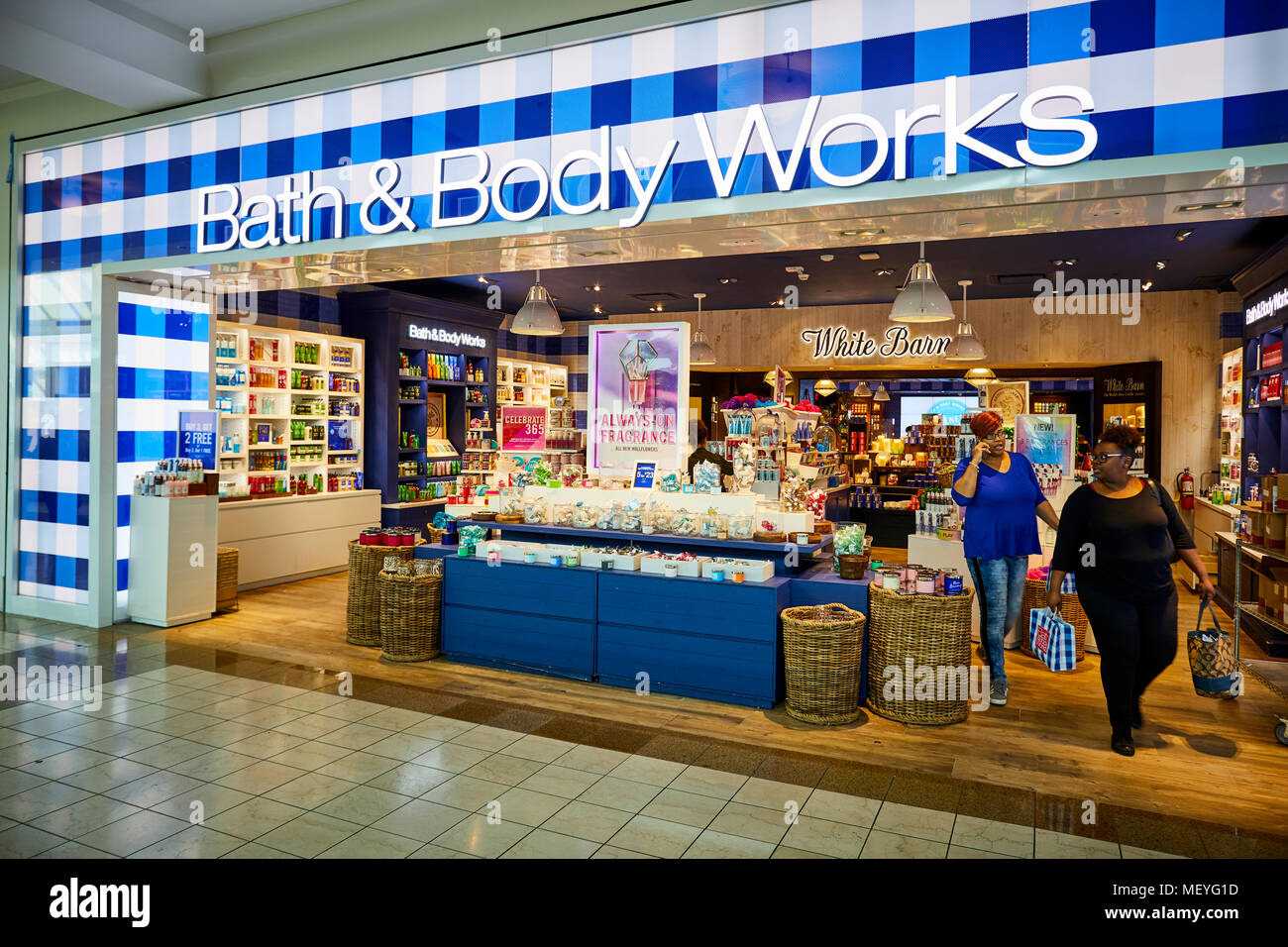 Atlanta capitale de l'état américain de Géorgie, le Bath & Body Works magasin dans un centre commercial Lenox Square Mall avec nom de la marque bien connue sur les magasins Banque D'Images