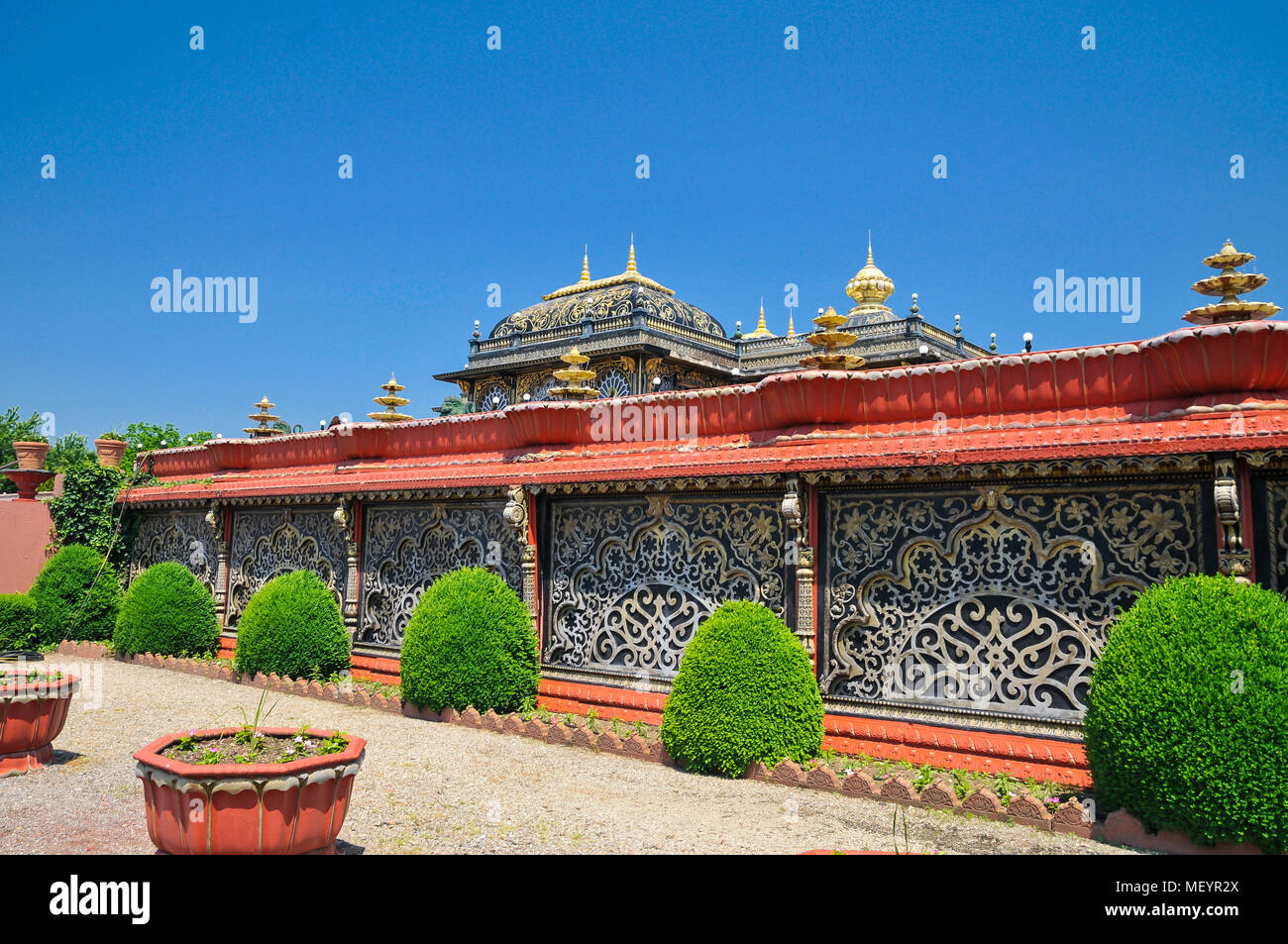 Complexe de l'architecture des palais de l'or, nouveau Vrindaban, West Virginia, USA Banque D'Images