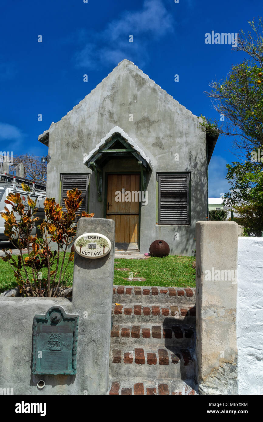 Accueil bermudien unique qui avait été administré par pilote portuaire James "Jimmy" Darrell . Il était un esclave affranchi qui ont acheté cette maison peu après avoir été fr Banque D'Images