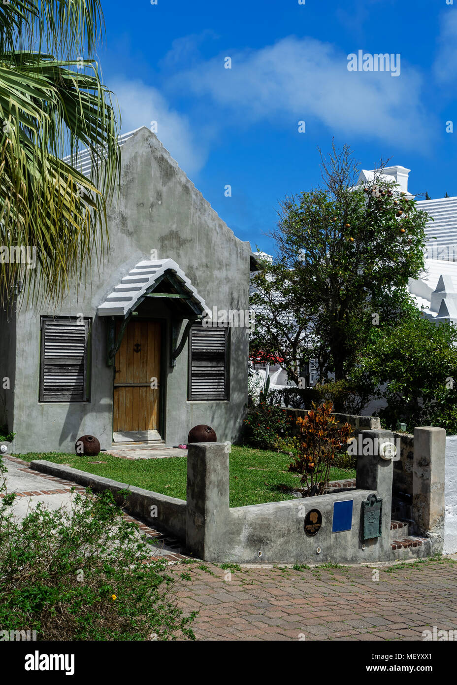 Accueil bermudien unique qui avait été administré par pilote portuaire James "Jimmy" Darrell . Il était un esclave affranchi qui ont acheté cette maison peu après avoir été fr Banque D'Images