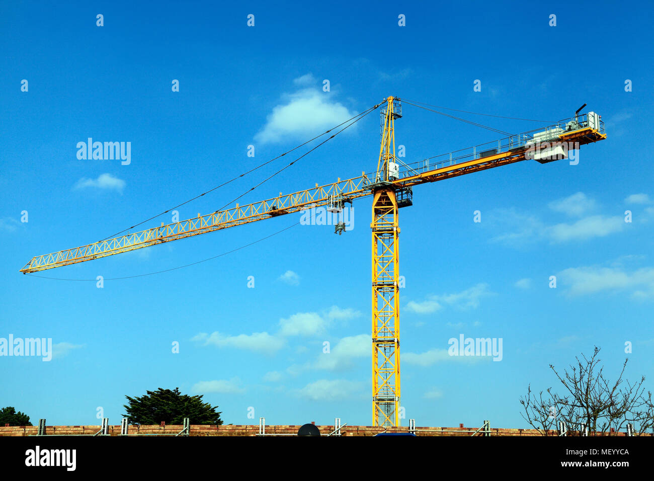 Grue de construction, chantier, Hunstanton, Norfolk, grues, sites, England, UK Banque D'Images