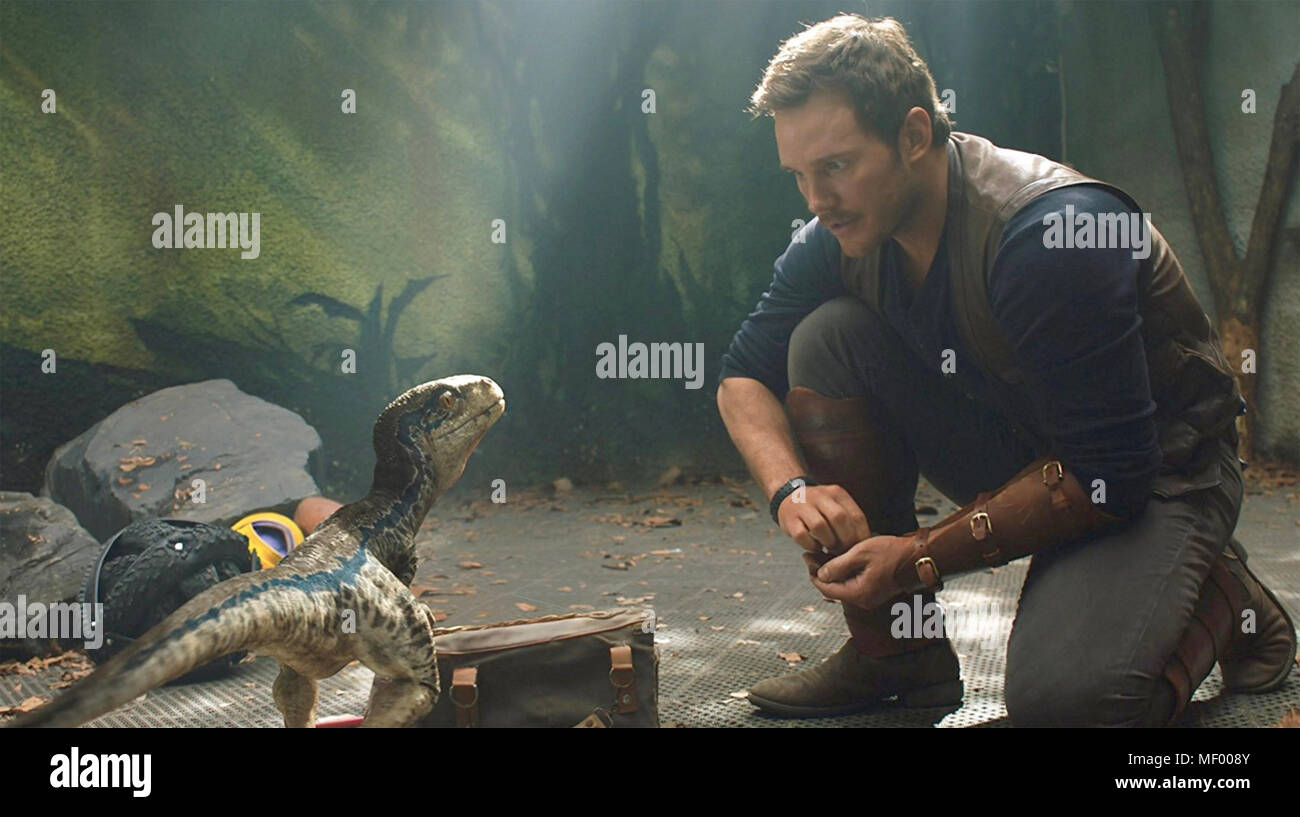 JURASSIC WORLD : FALLEN KINGDOM 2018 Amblin Entertainment film avec Chris Pratt Banque D'Images