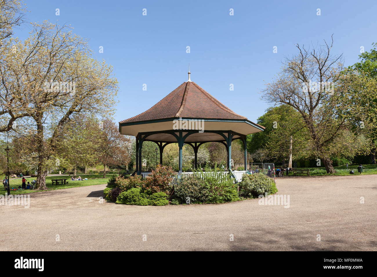 Ruskin Park Kiosque, dans le sud de Londres. Banque D'Images