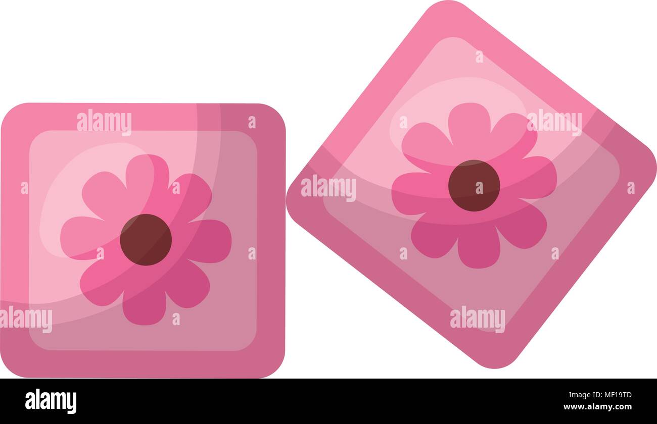 Jouets Cubes de bébé avec icône fleur Illustration de Vecteur