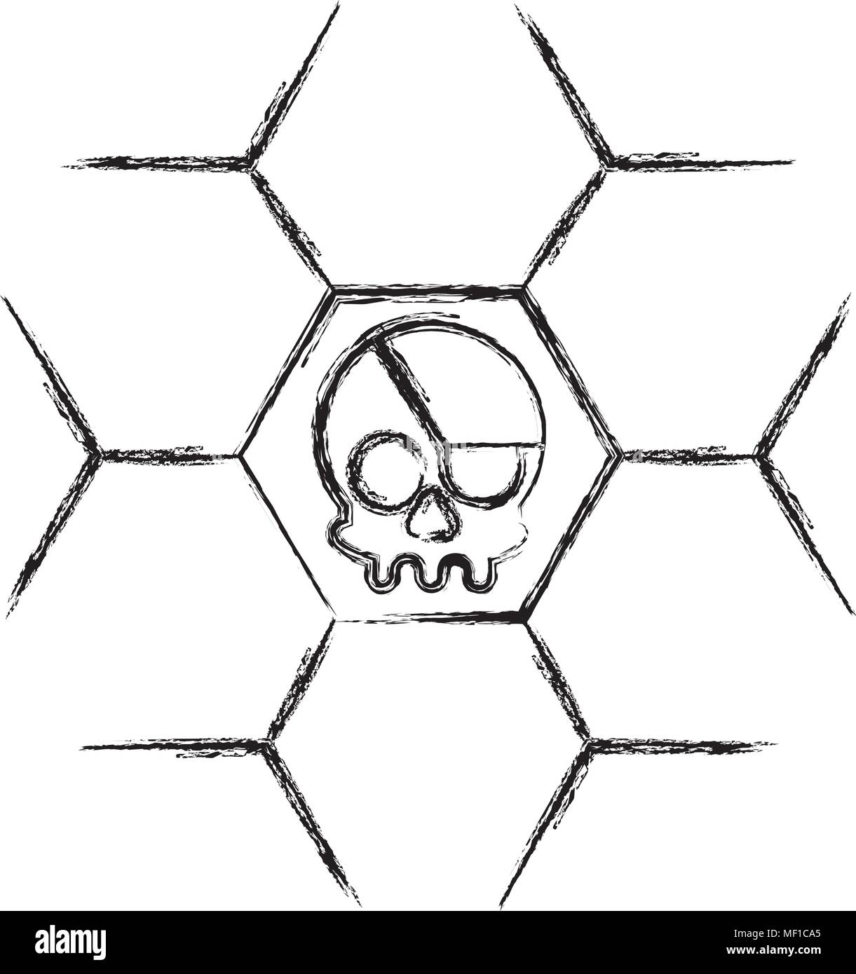 Crâne pirate attaque de virus Illustration de Vecteur