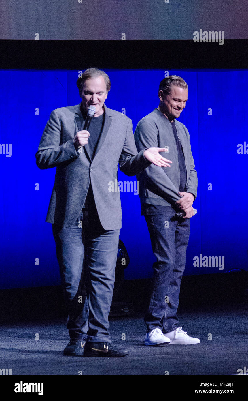Las Vegas, USA. 24 Jan, 2011. Leonardo DiCaprio et Quentin Tarantino prend la parole pour parler de la soirée d'ouverture de Sony Pictures CinemaCon au Caesars Palace le 23 mars 2018 à Las Vegas, Nevada, USA. Crédit : l'accès Photo/Alamy Live News Banque D'Images