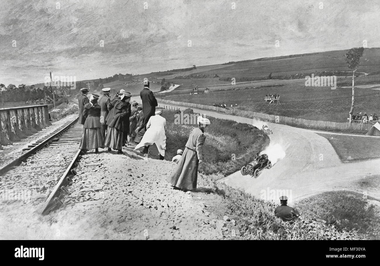 Le Grand Prix de l'automobile. sur le circuit Seine-Inferieure, vers 1910 Banque D'Images
