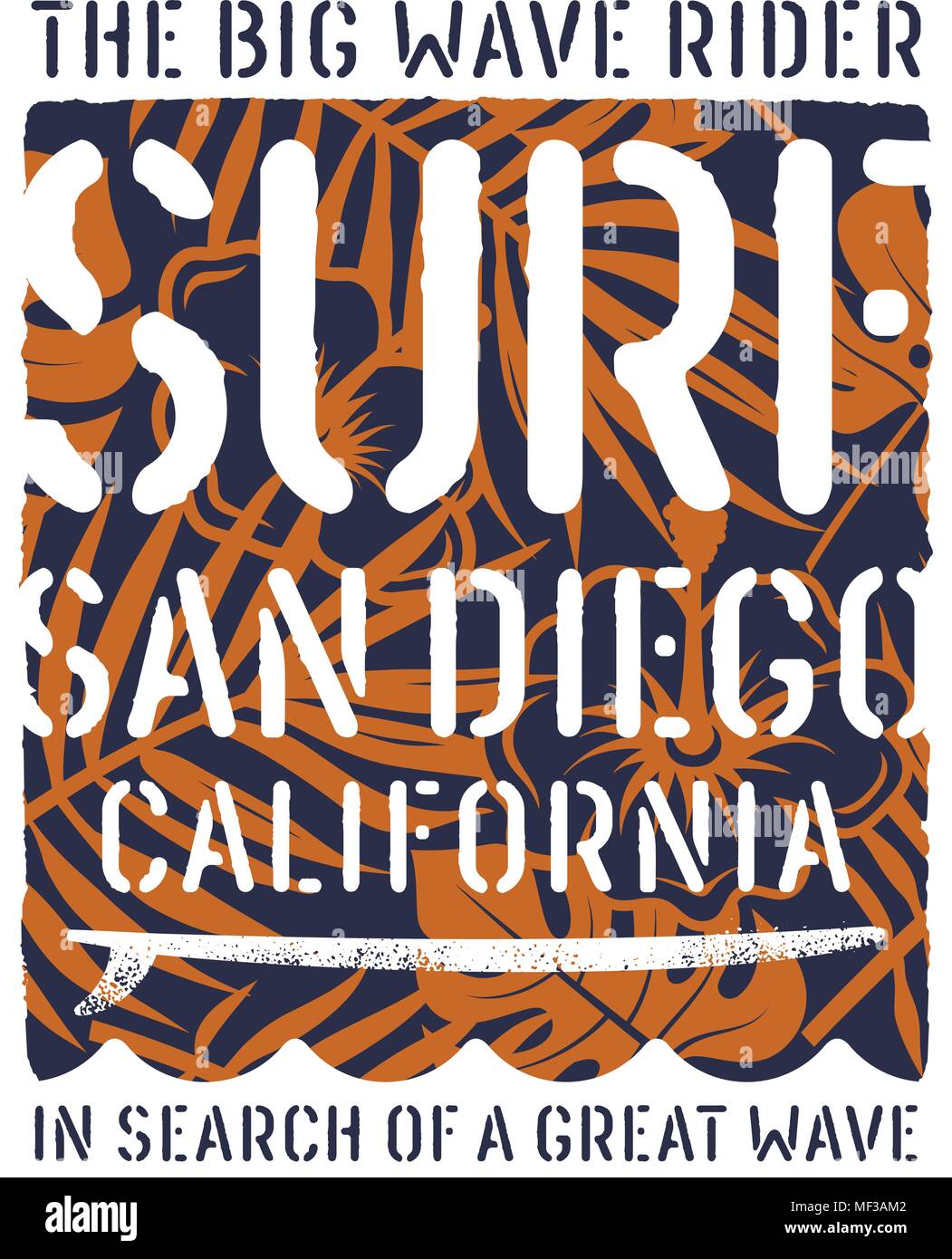 L'oeuvre de surf. California Surf t-shirt design. Vintage Graphic Tee. Vecteurs Illustration de Vecteur