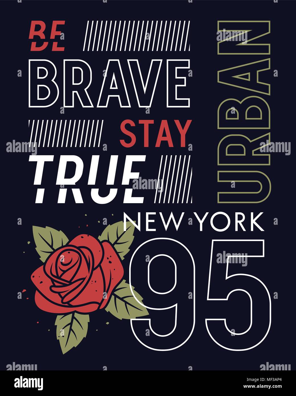 Slogan typographie avec une rose et des feuilles de t shirt, graphic tee, t-shirts pour les filles Illustration de Vecteur