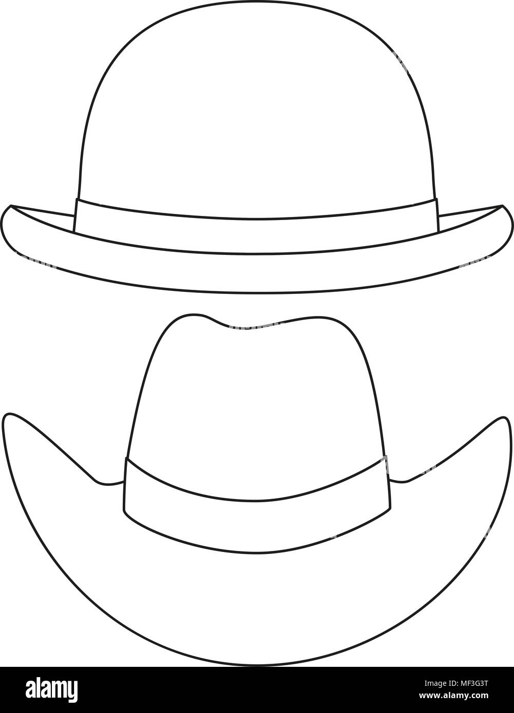 Les dessins au trait noir et blanc chapeau Image Vectorielle Stock - Alamy