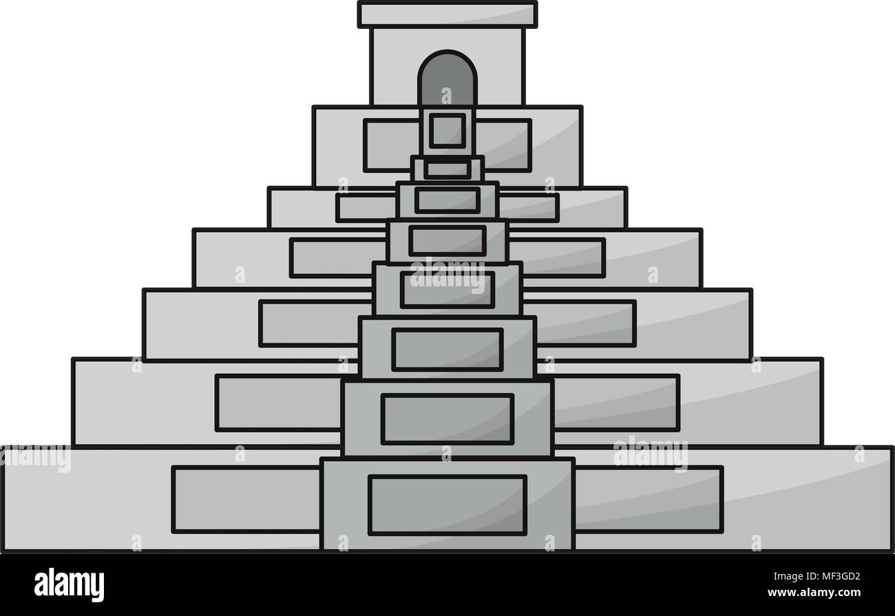 Pyramide mexicaine icône sur fond blanc, design coloré. vector illustration Illustration de Vecteur