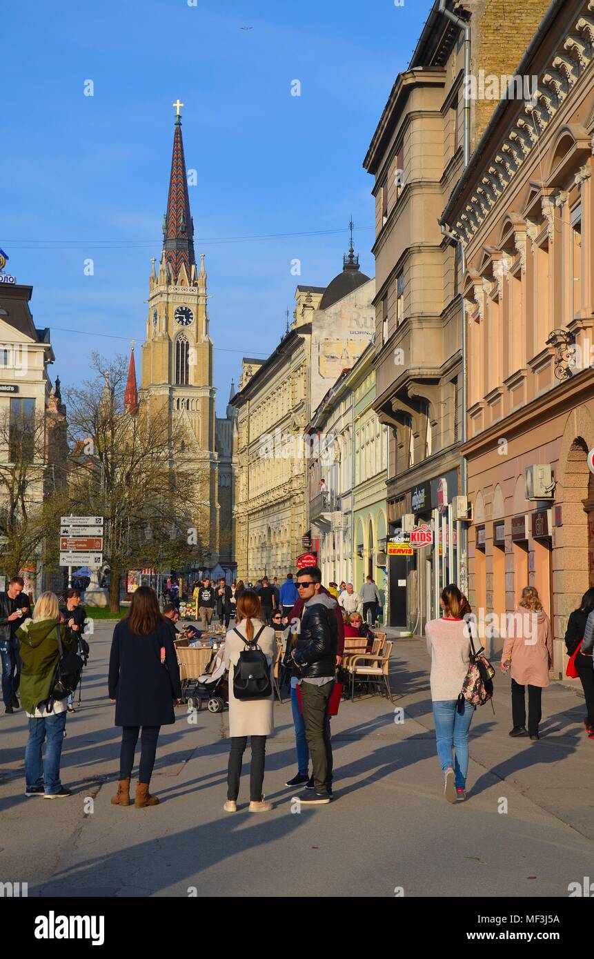 Novi Sad, la capitale de la province autonome de Voïvodine en Serbie : la cathédrale catholique Banque D'Images