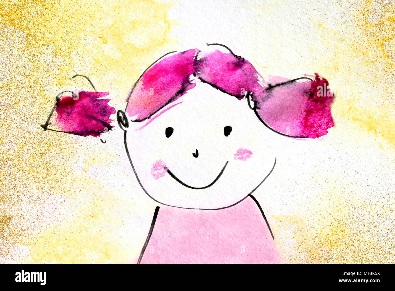 Dessin D Un Visage De La Fille Photo Stock Alamy