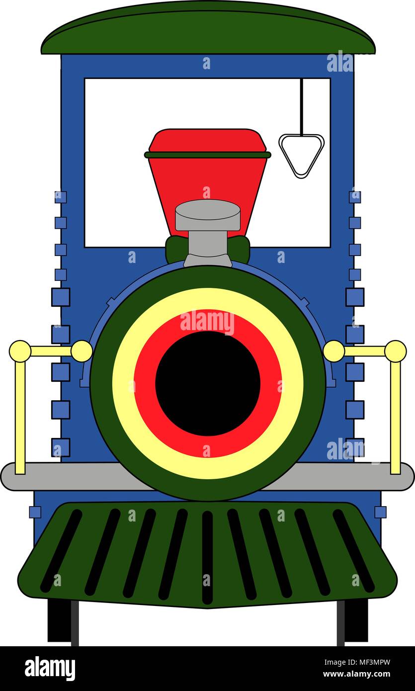 Locomotive à vapeur isolé sur fond blanc bleu vector illustration Illustration de Vecteur