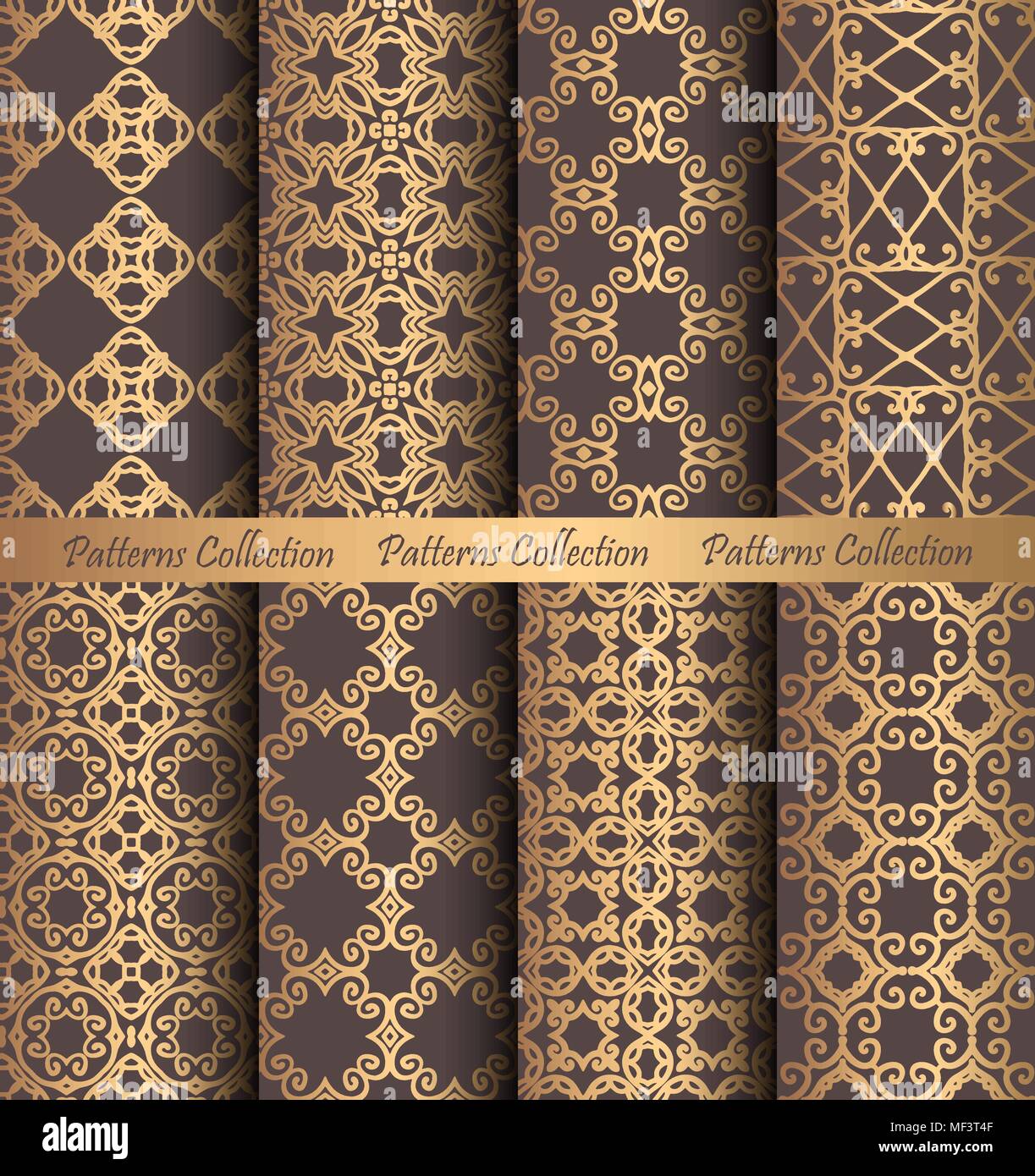 Les modèles d'or faux Vintage Design Illustration de Vecteur