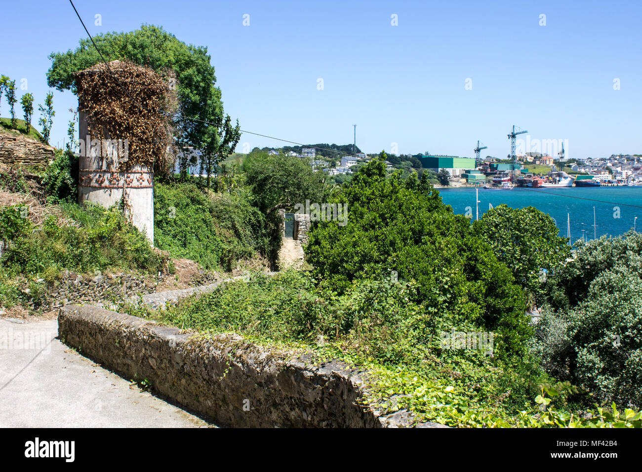 Le Port de Ribadeo dans l'estuaire d'ot, dans la limite entre les régions de Galice et Asturies, dans le Nord de l'Espagne Banque D'Images