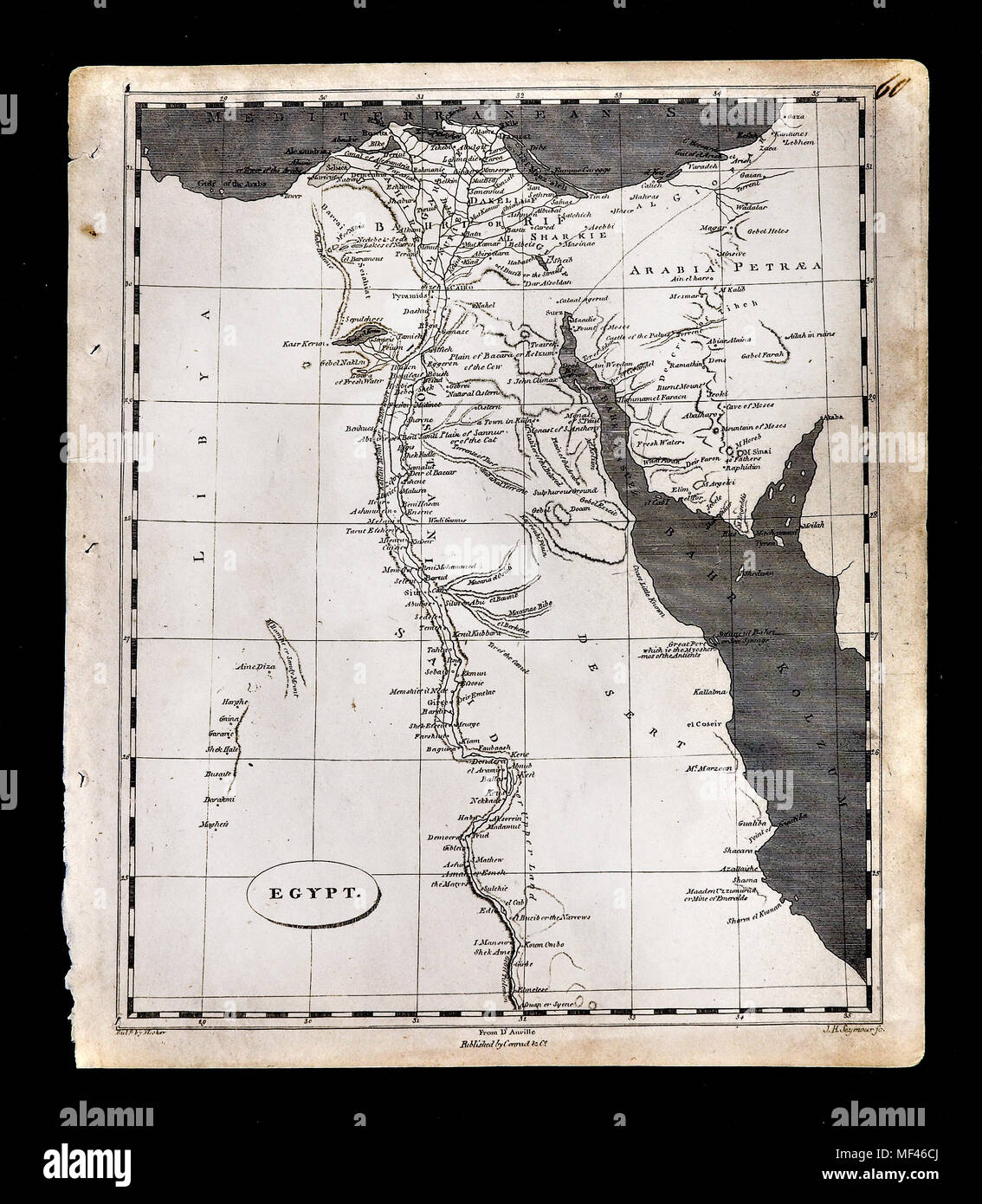1804 Egypte Afrique du Nord Carte Arrowsmith Banque D'Images