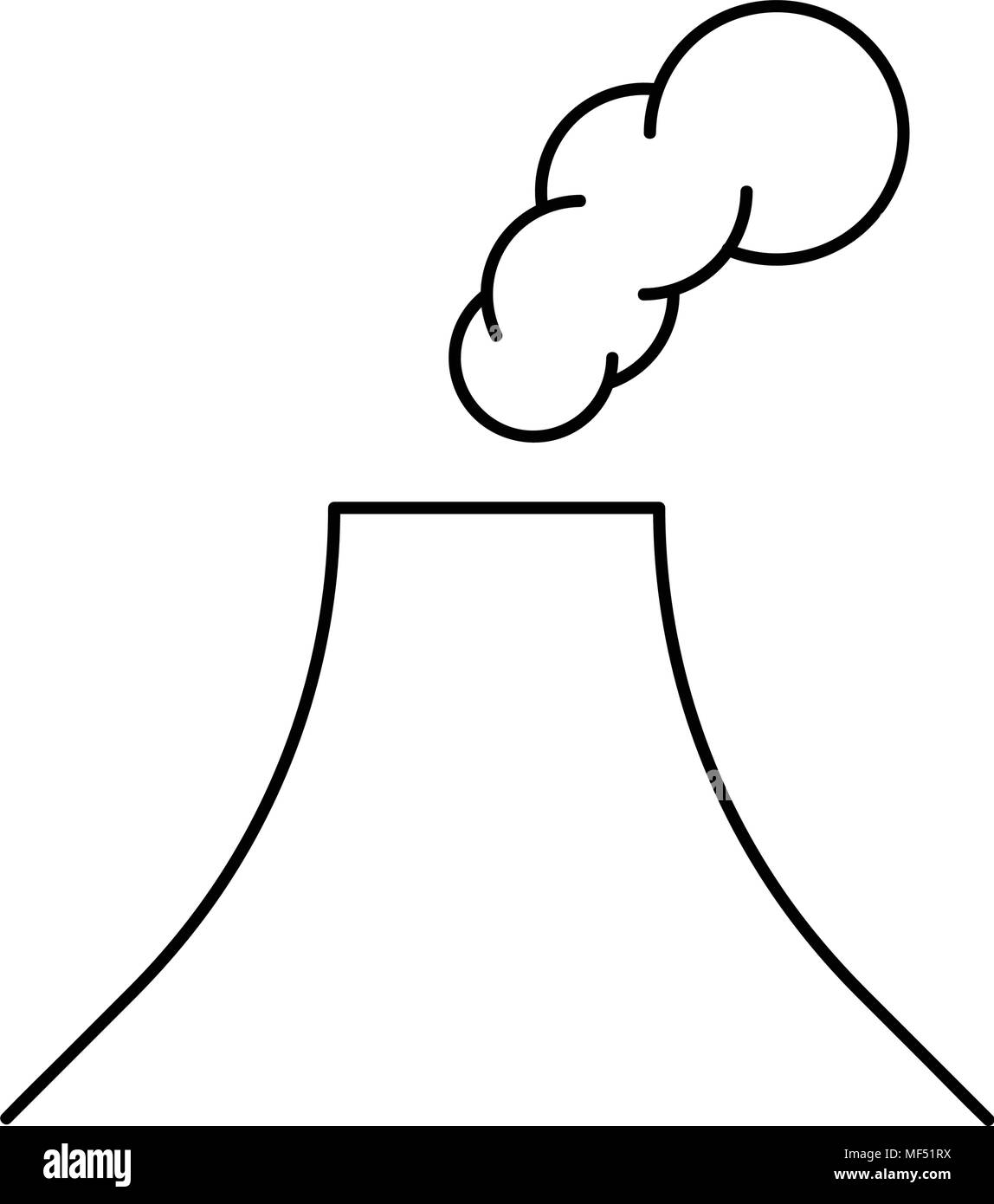 L'icône Contour volcan, vector icône, isolé sur fond blanc Illustration de Vecteur