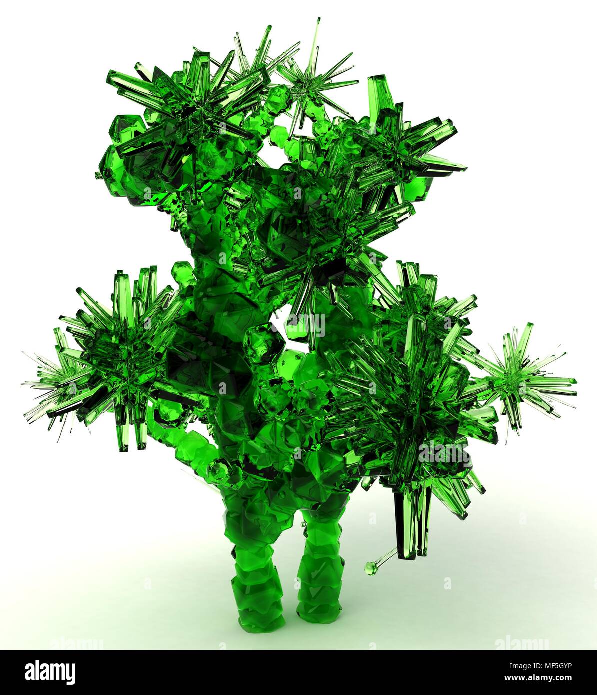 La structure de l'arbre vert émeraude, isolé Banque D'Images