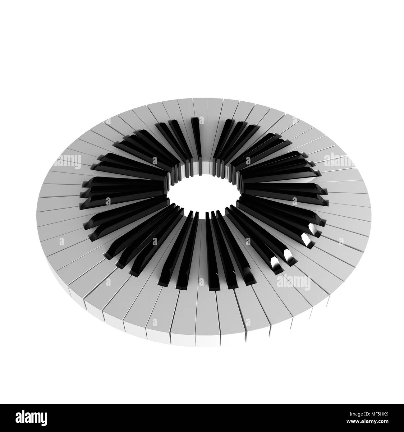 Un anneau de 3d touches piano, isolé Banque D'Images