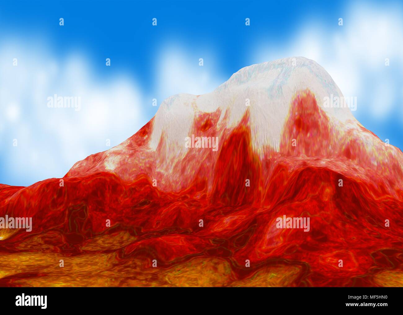 Red Mountain, 3d arrière-plan, horizontal Banque D'Images