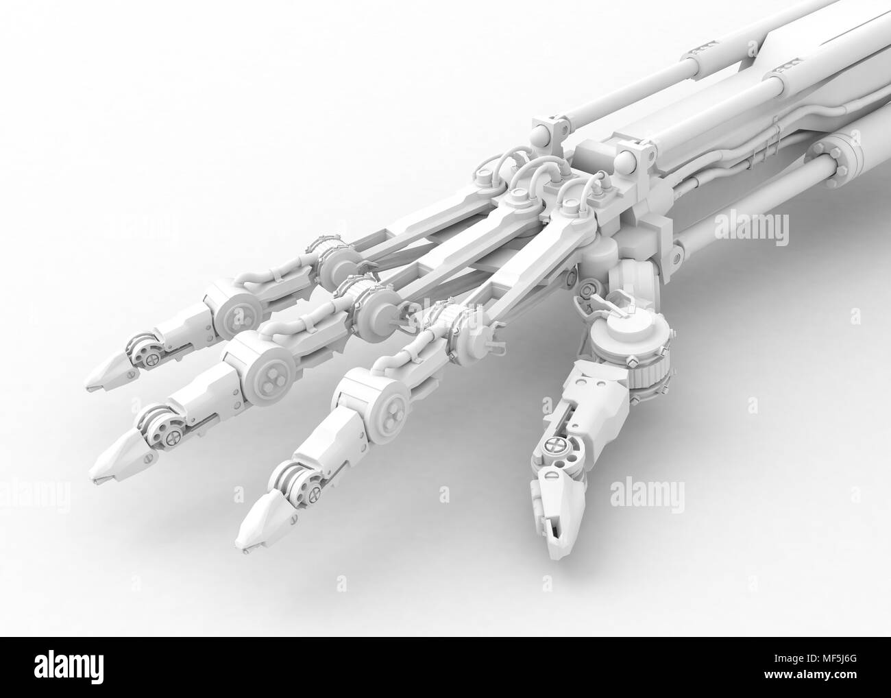 La main robotique 3d, sur fond blanc, isolé Banque D'Images