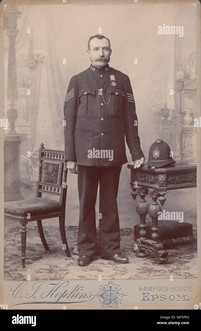 Carte du Cabinet de l'époque victorienne policier Surrey Banque D'Images