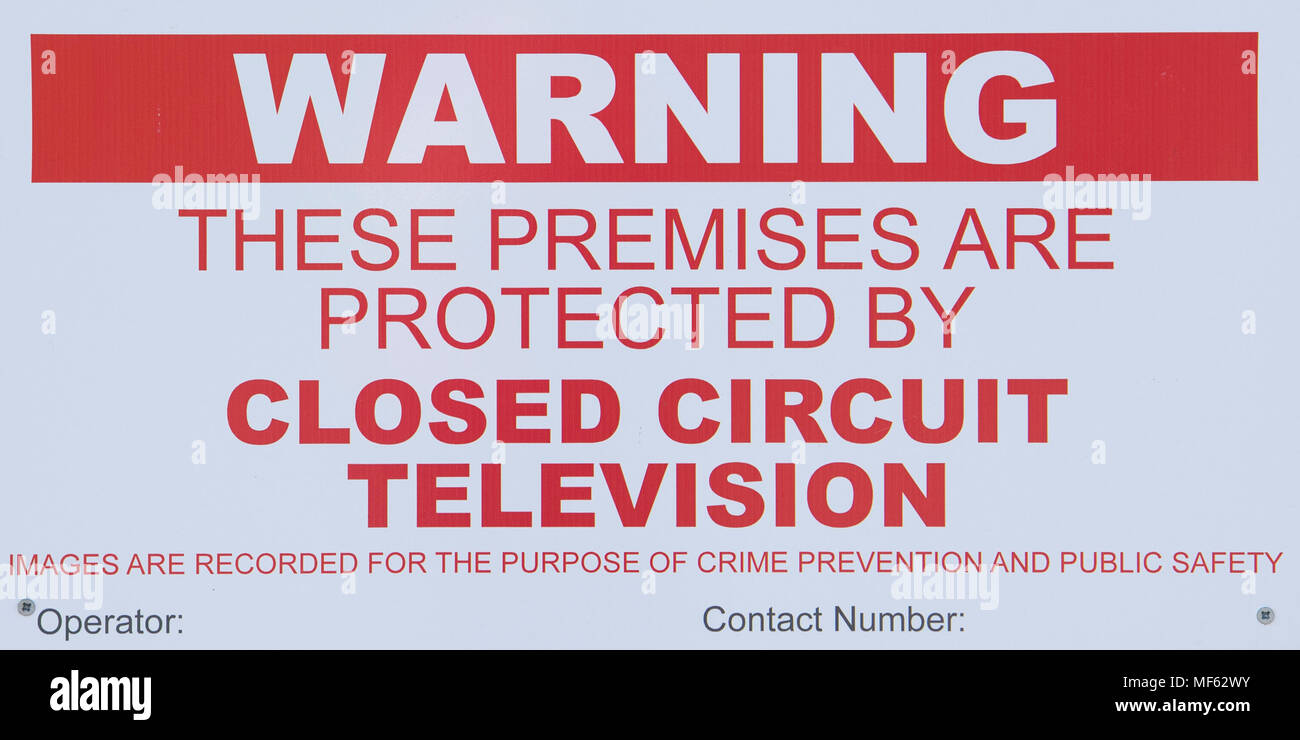 Panneau d'avertissement de vidéosurveillance Banque D'Images