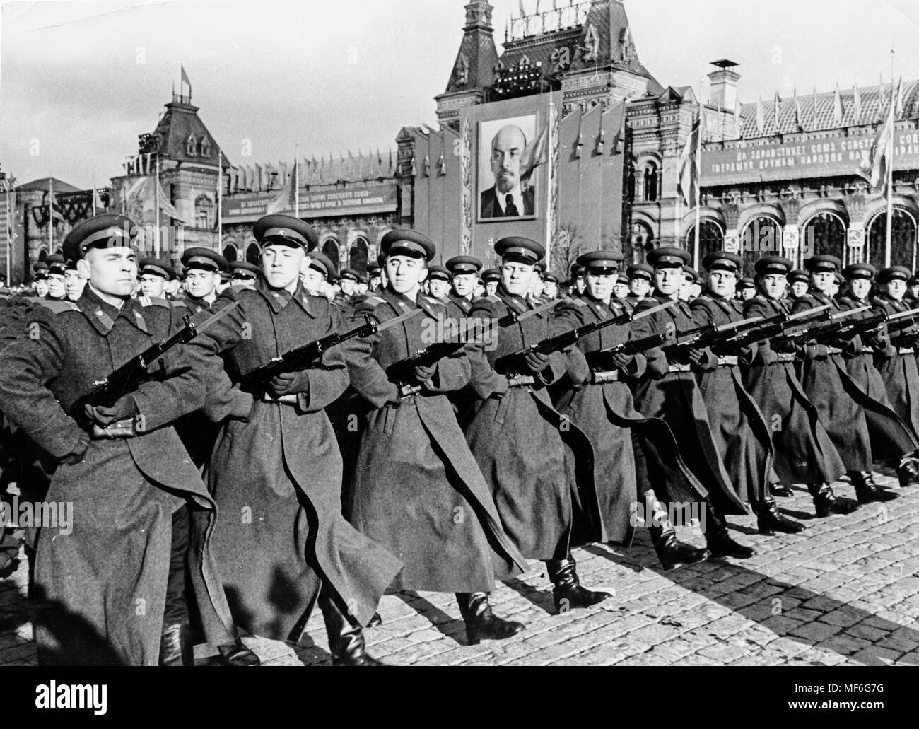 Défilé de l'armée, de la Place Rouge, Moscou, Russie, 1970 Banque D'Images
