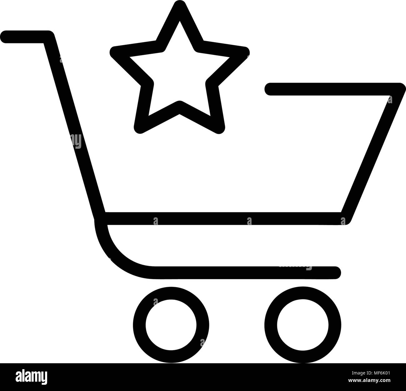 Panier avec star, isolé sur fond blanc Illustration de Vecteur