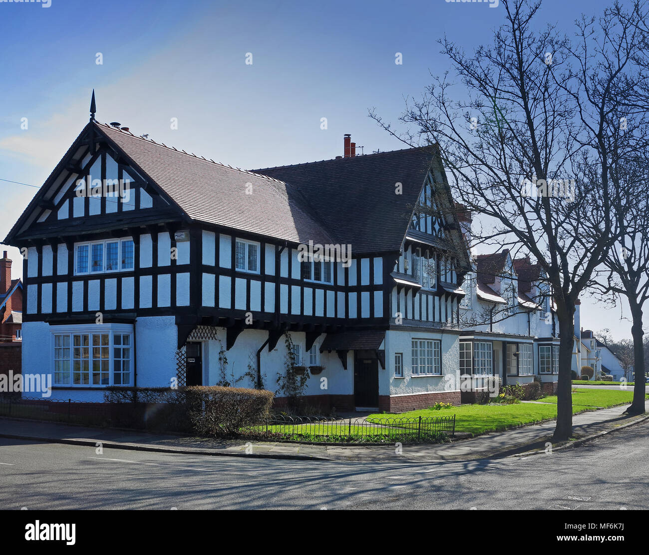 Une maison de style Tudor à Port Sunlight Banque D'Images