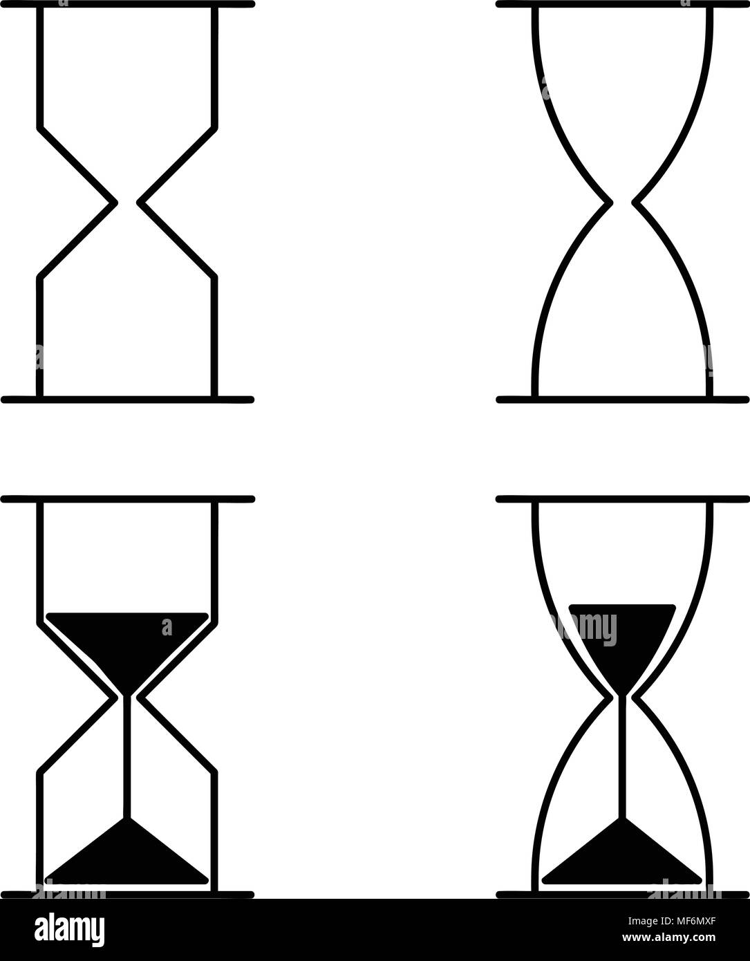 Hourglass icon set, isolé sur fond blanc Illustration de Vecteur