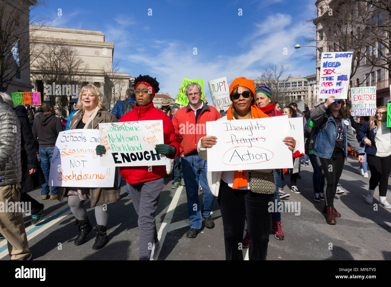 Pour notre vie mars rassemblement contre la violence par arme à feu le 24 mars 2018 à Washington, DC. Banque D'Images