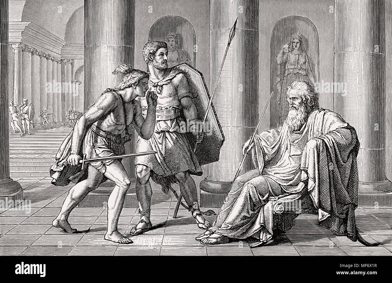 La mort du consul Marcus Papirius Mugillanus, 5e siècle avant J.-C. Banque D'Images