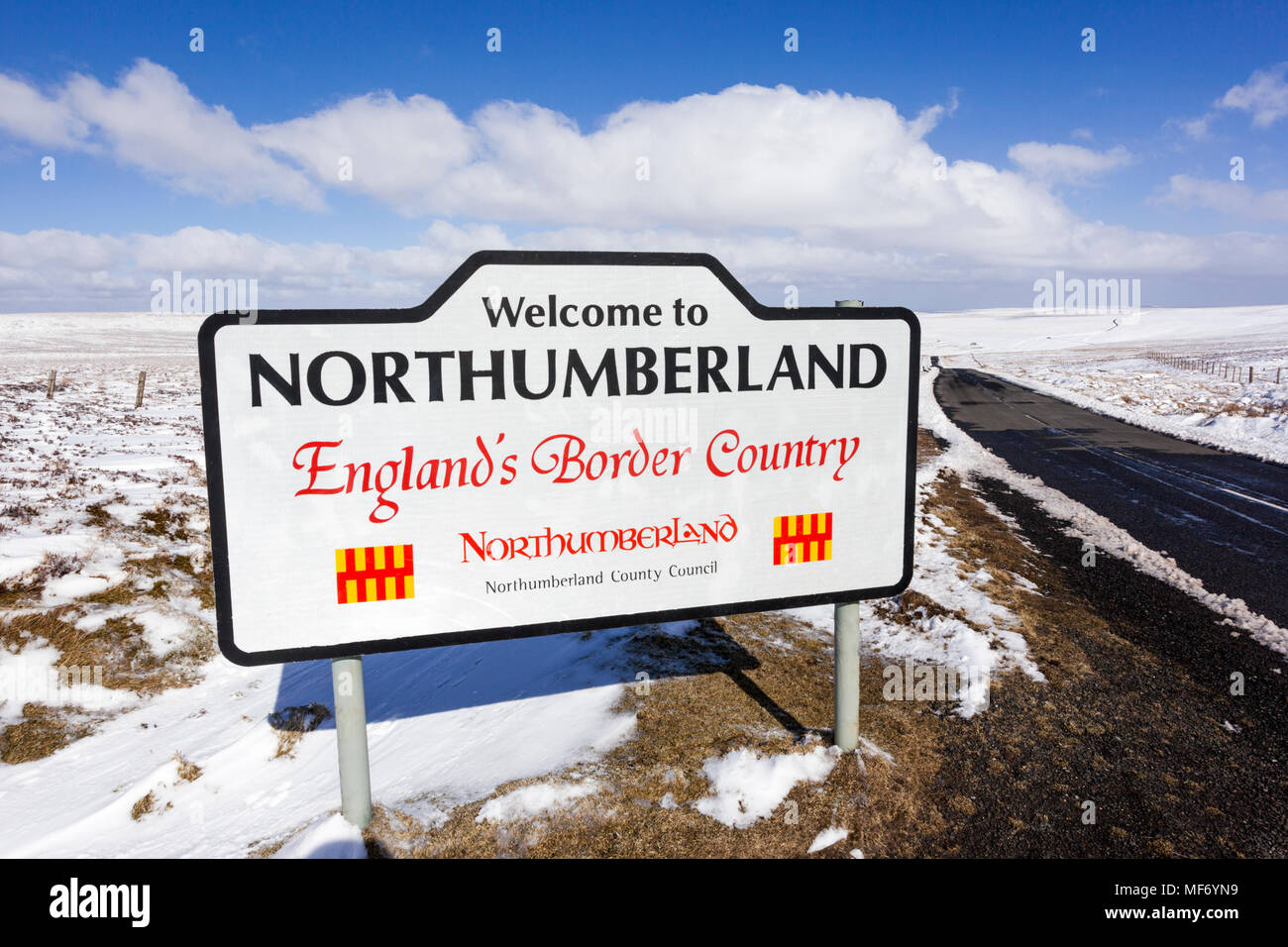 Les Pennines en hiver - un paysage de neige à la frontière entre le comté de Cumbria et Northumberland près de Nenthead UK Banque D'Images