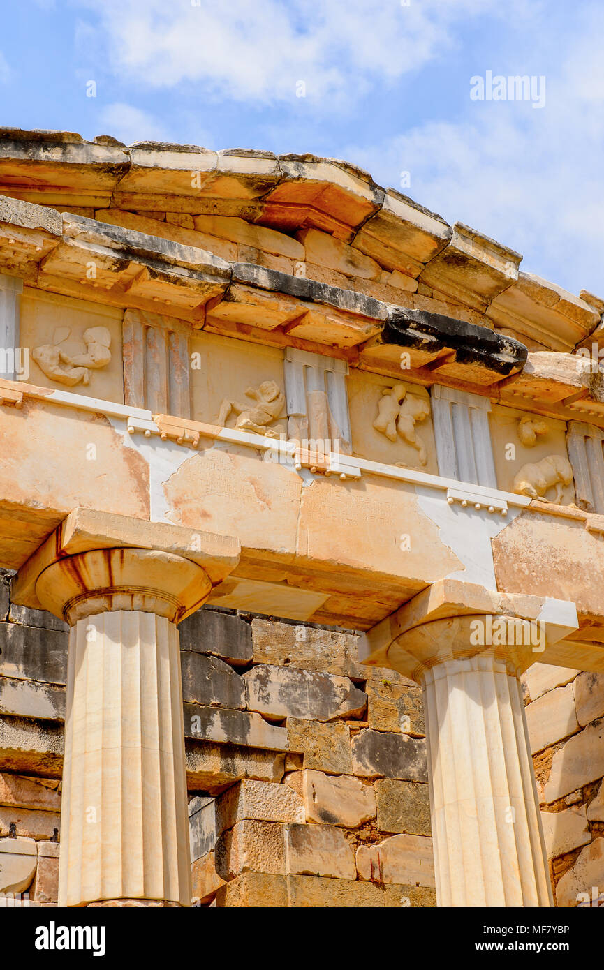 Du Trésor d'Athènes à Delphes, un site archéologique en Grèce, au Mont Parnasse. Delphes est célèbre par l'oracle sur le sanctuaire dédié à Ap Banque D'Images