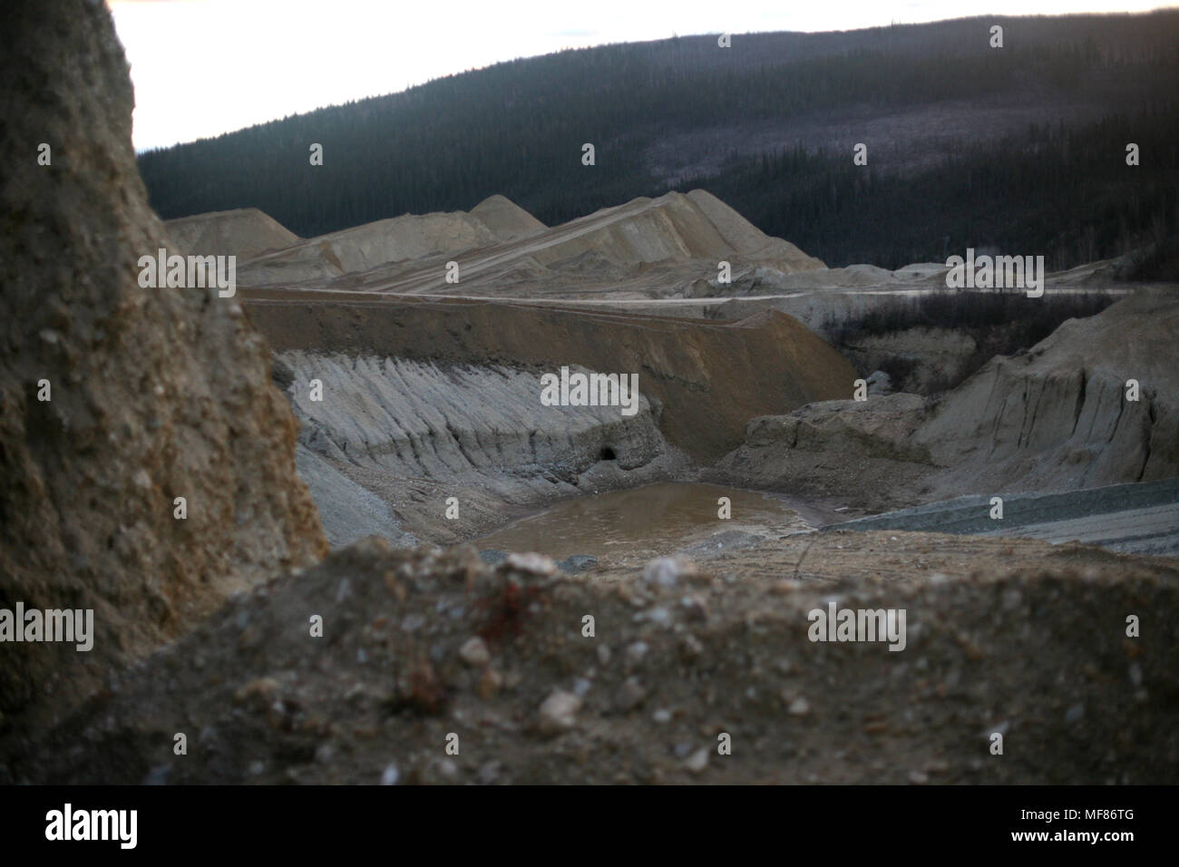 Une vue de l'extraction d'or Stuart Schmidt près de Dawson City, au Yukon le 28 septembre 2011. Dawson City était le centre de la ruée vers l'or du Klondike et la région est encore un gros producteur d'or. Banque D'Images