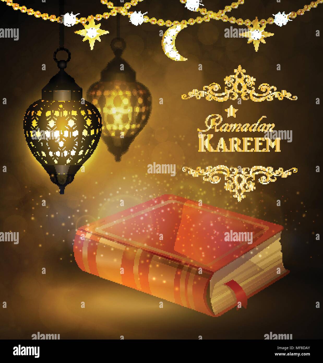 Bookand religieux islamique lantern Illustration de Vecteur