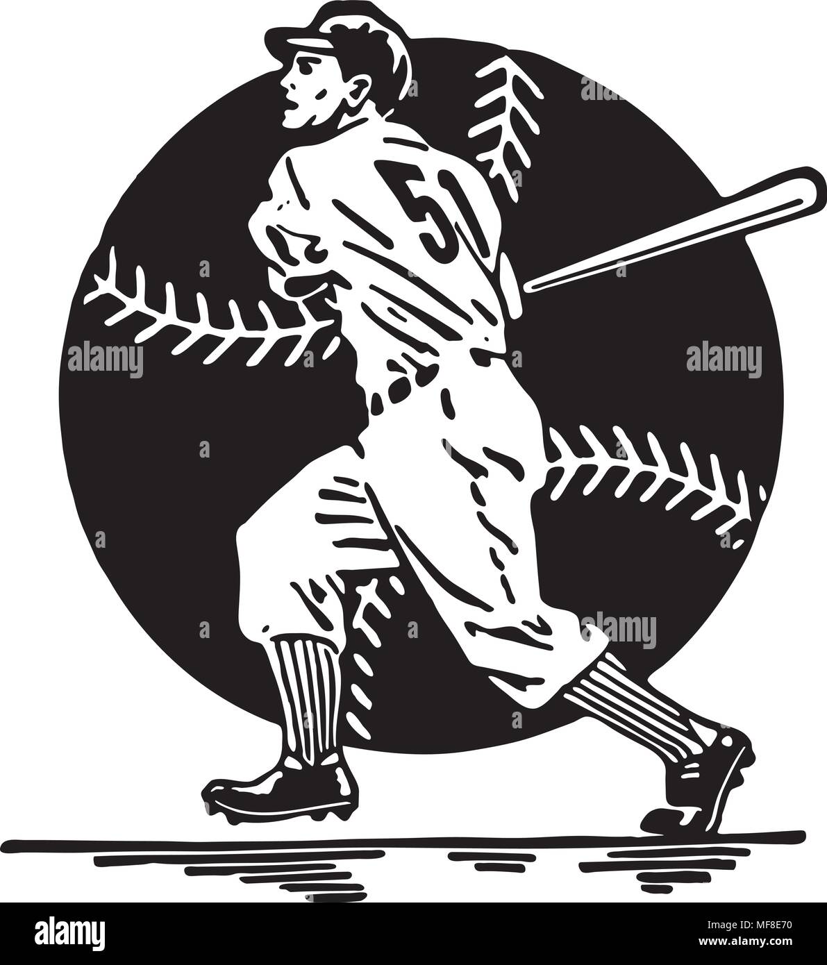 Home Run - Retro Illustration Art Ad Illustration de Vecteur Home Run - Retro Illustration Art Ad Illustration de Vecteur