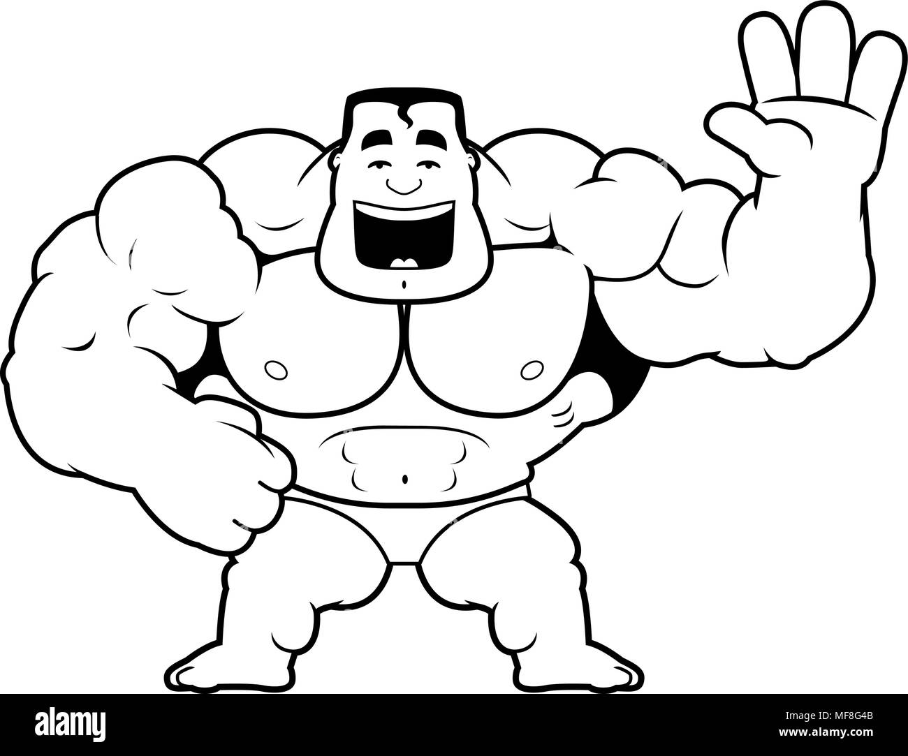 Illustration d'une caricature d'un bodybuilder. Illustration de Vecteur