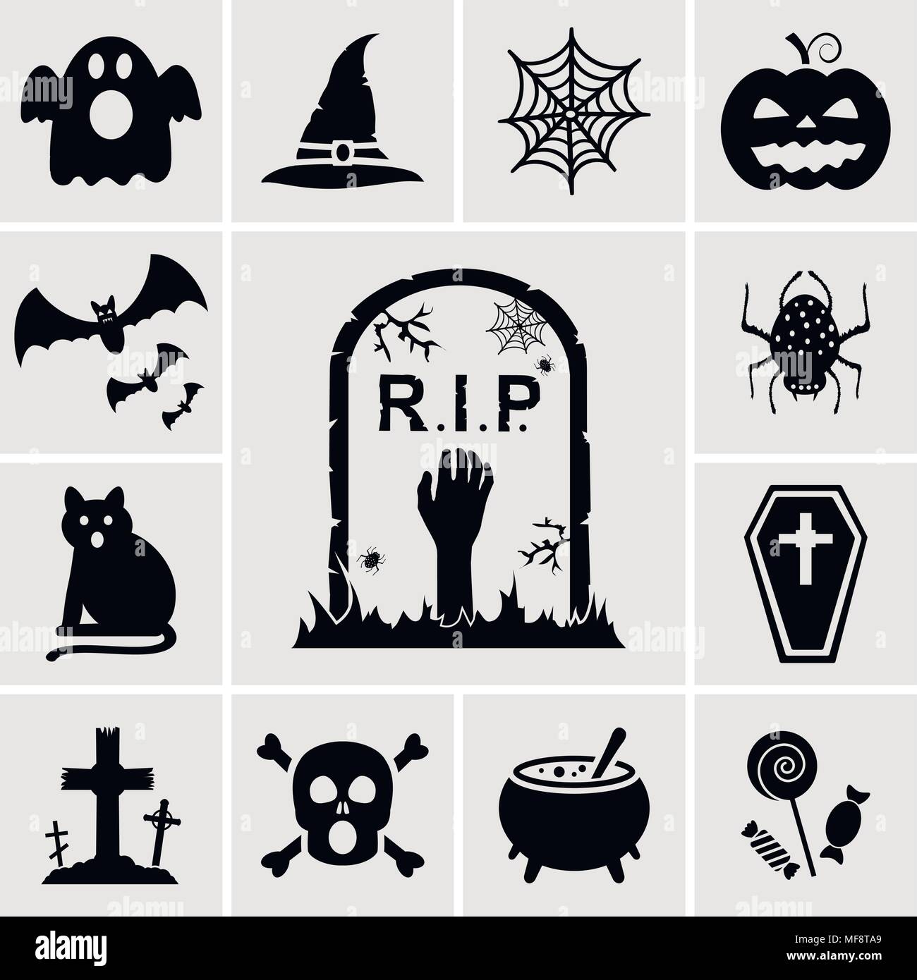 Vecteur Halloween icons set Illustration de Vecteur