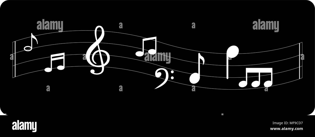 Note de musique de fond avec différents symboles musicaux Illustration de Vecteur