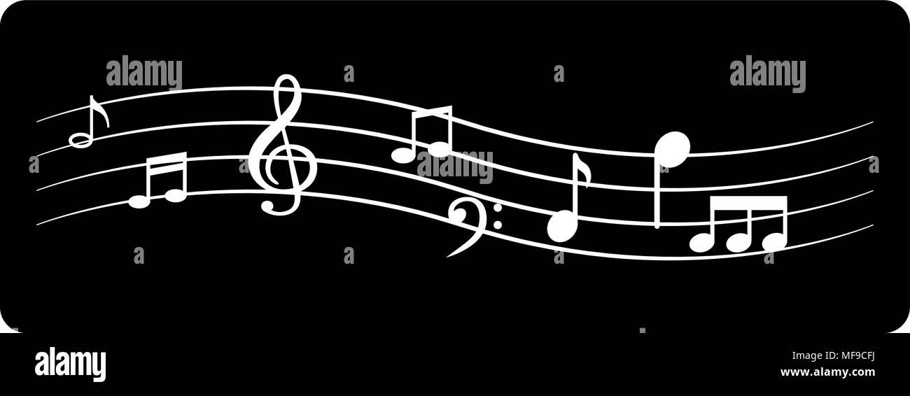 Note de musique de fond avec différents symboles musicaux Illustration de Vecteur