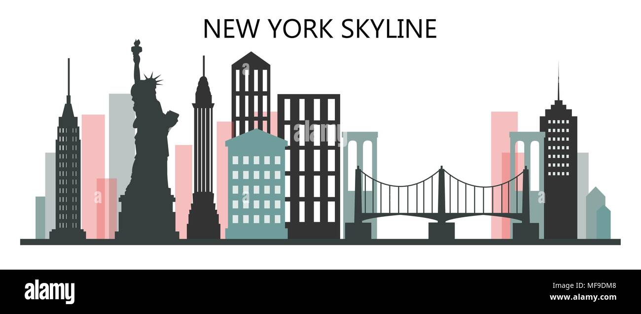 New York skyline background Illustration de Vecteur