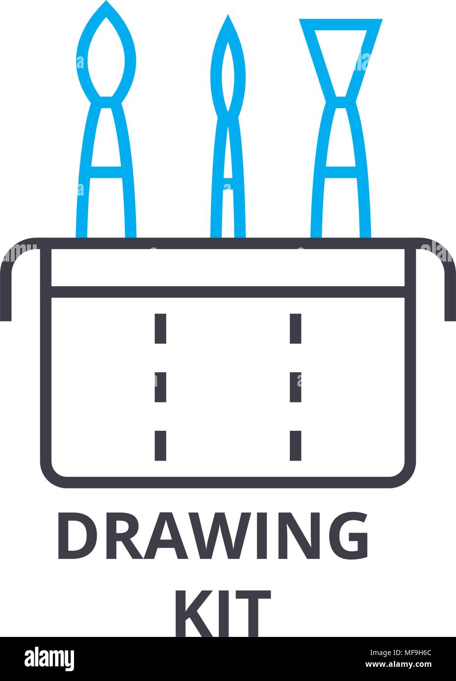 Kit de dessin sur l'icône de la ligne mince, signe, symbole ...