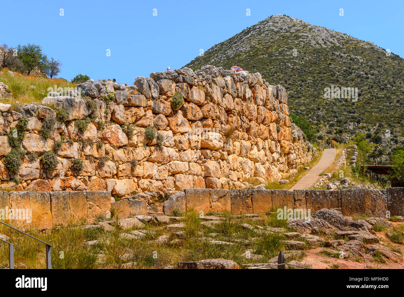 Murs de Mycènes, centre de la civilisation grecque, Péloponnèse, Grèce. Mycènes est un célèbre site archéologique en Grèce. Site du patrimoine mondial de l'UNESCO Banque D'Images Murs de Mycènes, centre de la civilisation grecque, Péloponnèse, Grèce. Mycènes est un célèbre site archéologique en Grèce. Site du patrimoine mondial de l'UNESCO Banque D'Images