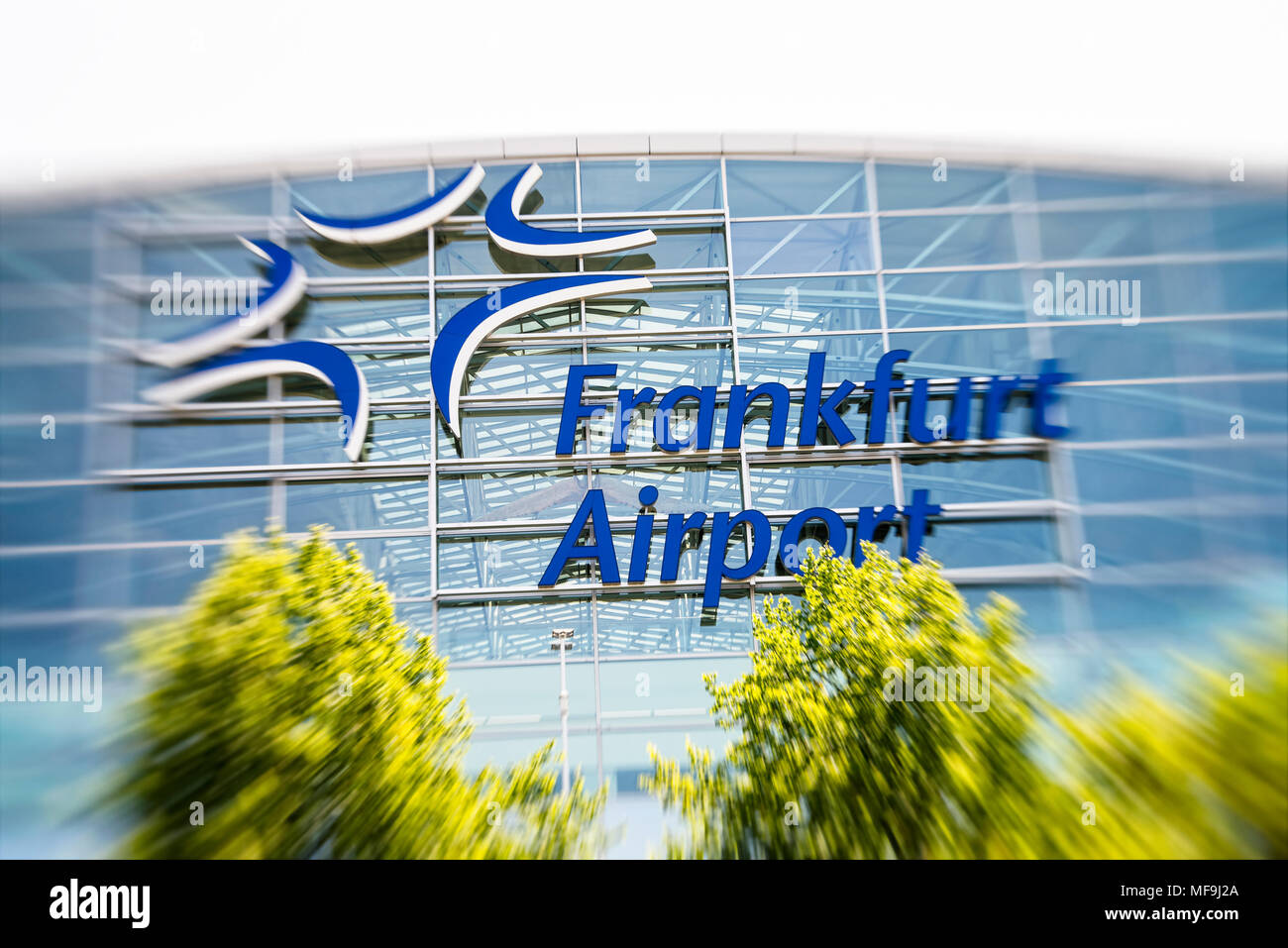 Logo de l'aéroport l'aéroport de Francfort avec motion blur Banque D'Images