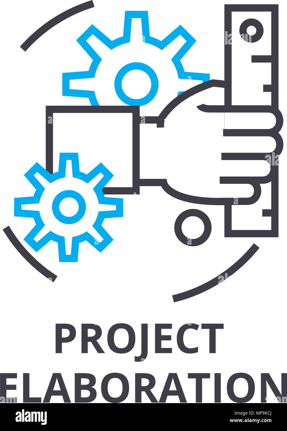 Élaboration du projet sur l'icône de la ligne mince, signe, symbole ...