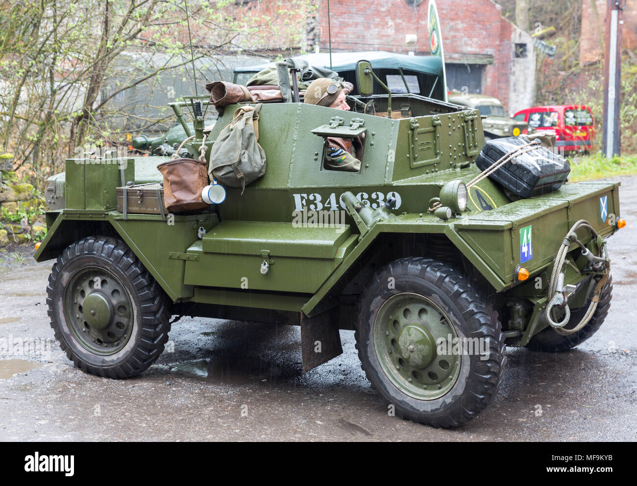 Daimler Dingo Scout Car à la Réserve Naturelle Dell Healy 1940 Week-end près de Rochdale Banque D'Images