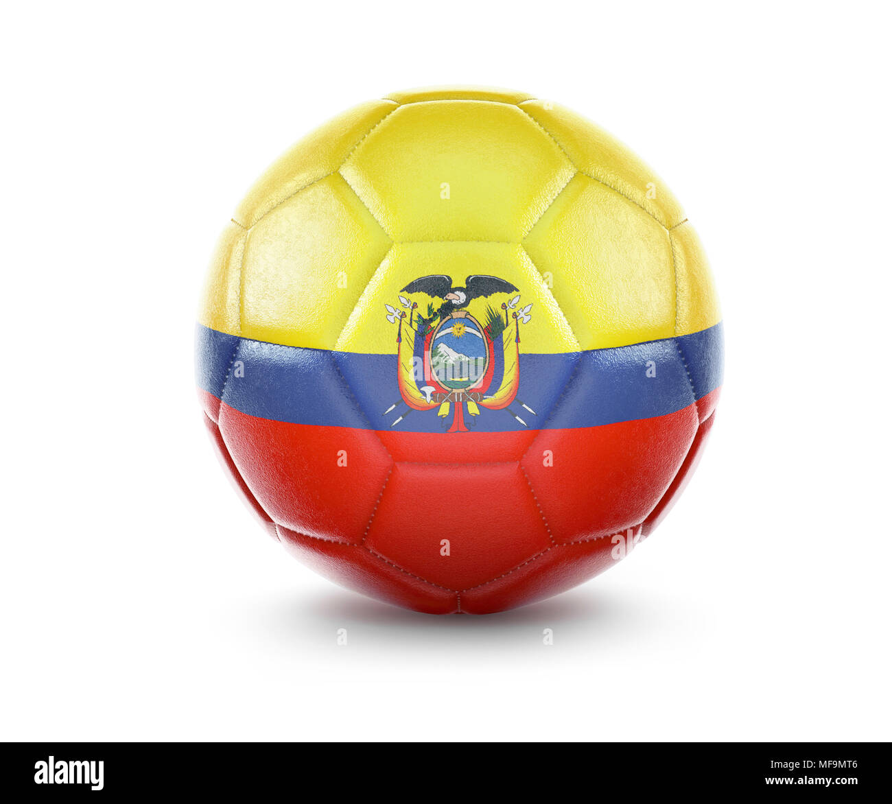 Le rendu haute qualité d'un ballon de foot avec le drapeau de l'Equateur.(série) Banque D'Images